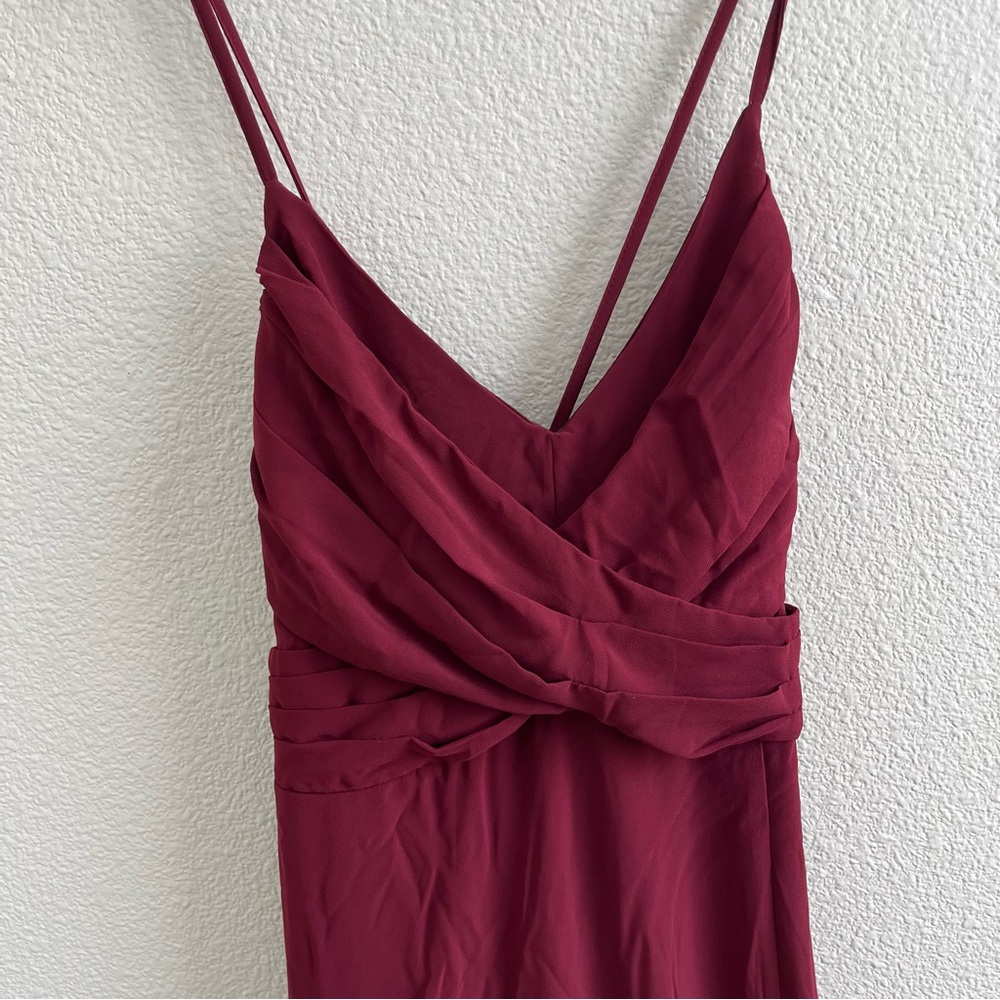 NWT Lulus Event Ready Burgundy Backless Lace-Up Maxi Dress Evening Formal MD - Picture 5 of 10